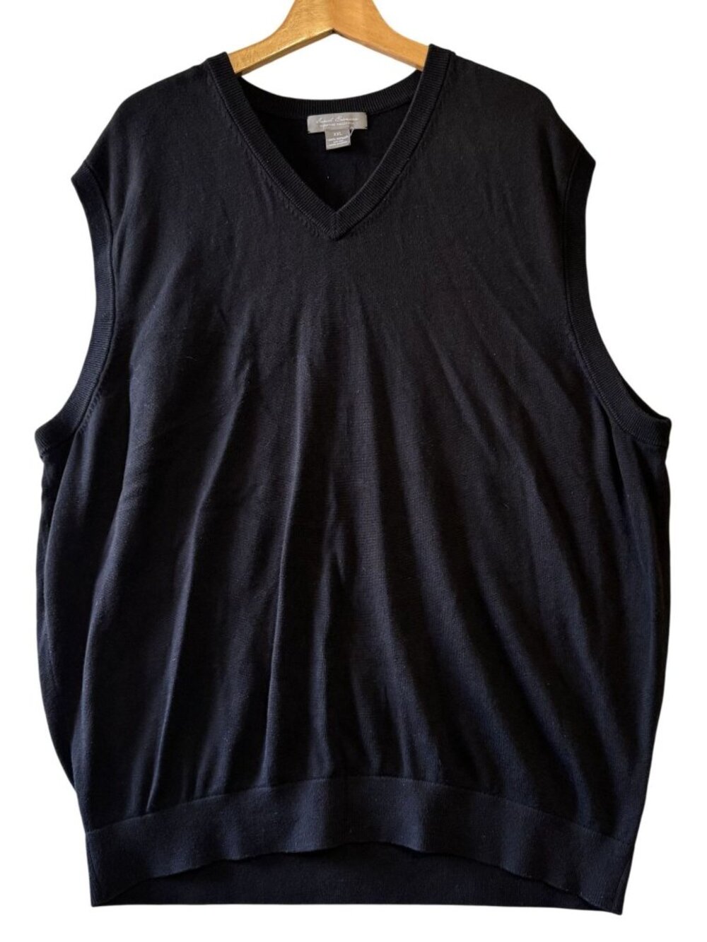 Daniel Cremieux Mens Supima Cotton Black Sleeveless Sweater Vest XXL